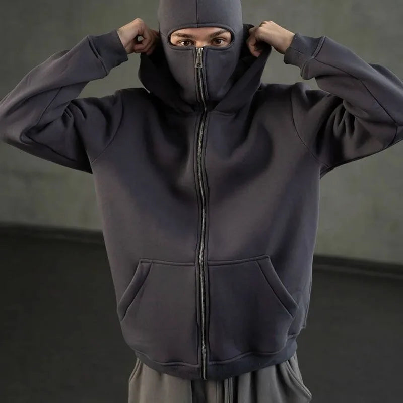 Unisex Zip Up Hoodie with Face Mask