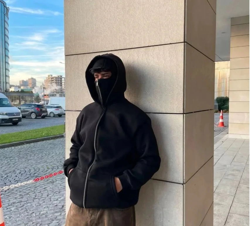 Unisex Zip Up Hoodie with Face Mask