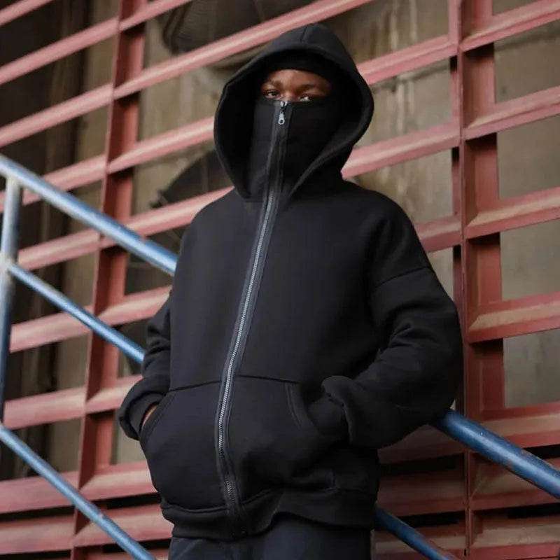 Unisex Zip Up Hoodie with Face Mask