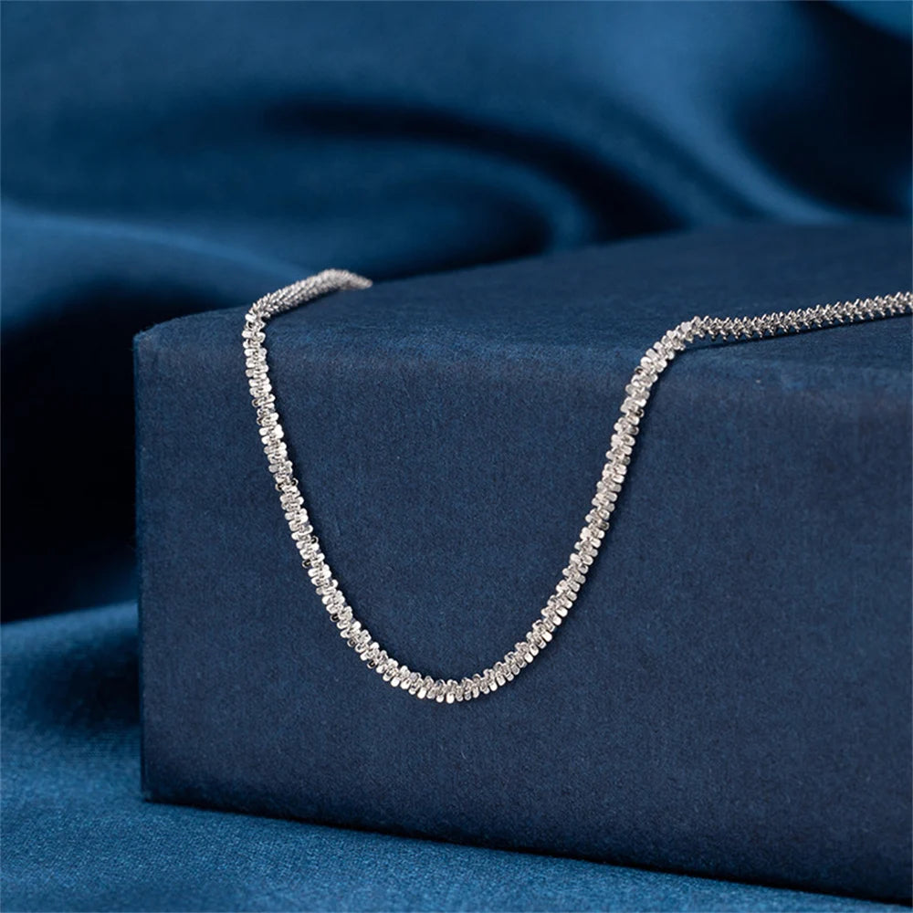 2PCS Shiny Sparkling Simple Silver Color Anklet